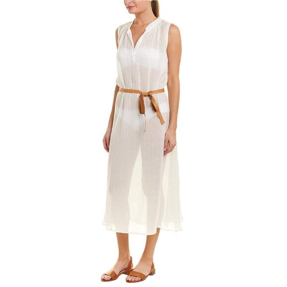 NWT Eberjey Women's White Summer Of Love Russel Chambray Cover Up Dress Size S - Picture 1 of 8